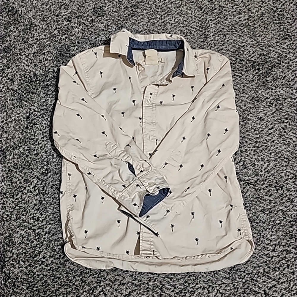 Boys H&M palm tree dress shirt size 6-7y